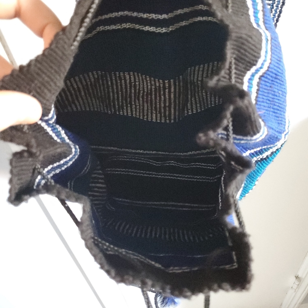 Lillo Woven Drawstring Backpack Artisan Blue Baja… - image 5